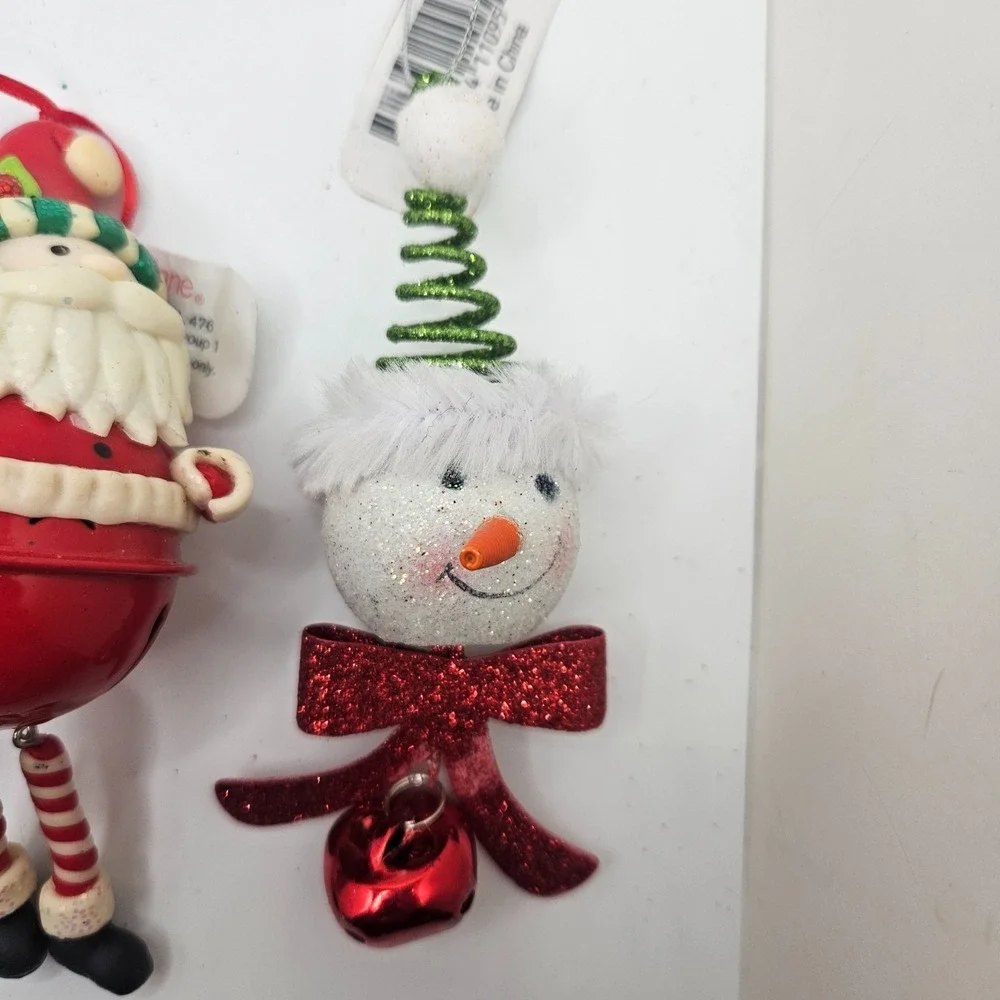 Vintage Jingle Bell Lane Christmas Ornaments‎ Lot Santa Snowman Dangling Legs